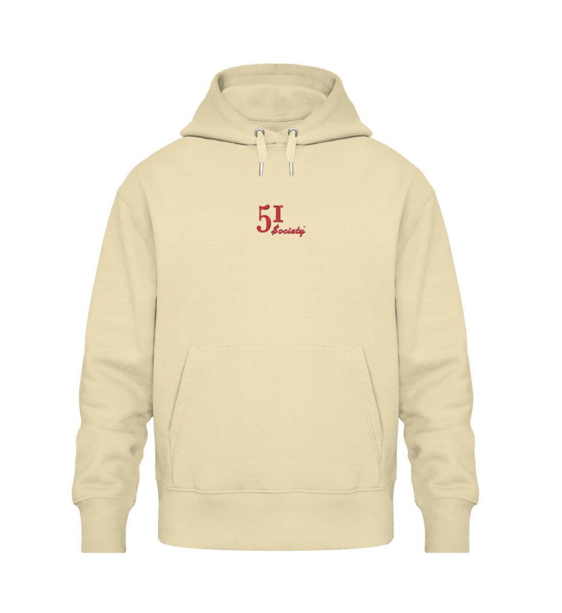 51$ociety Red/ White Oversized Hoodie