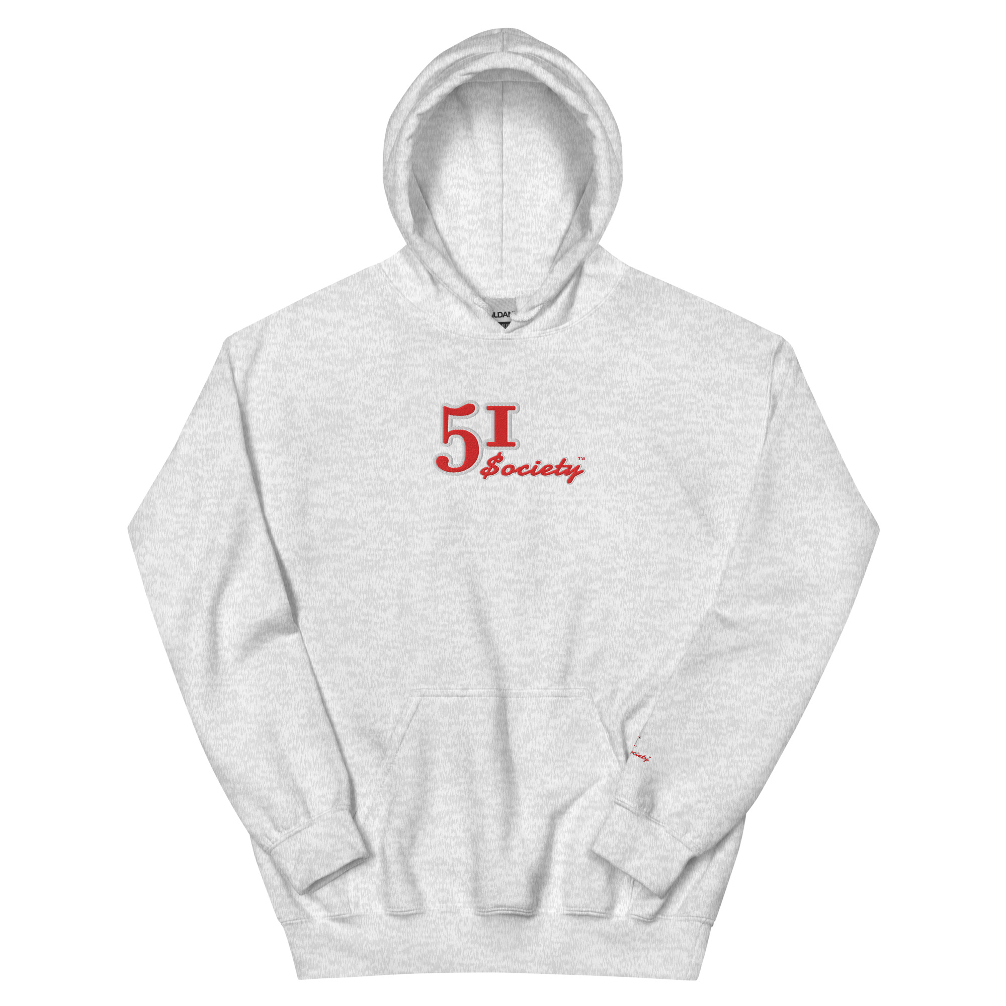 51$ociety White/ Red Unisex Hoodie